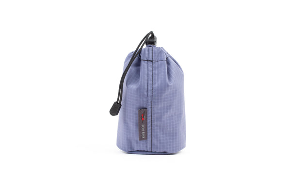 A Size 1 Dusk (blue-grey with light blue-grey grid) 210 Cerylon Travel Stuff Sack.